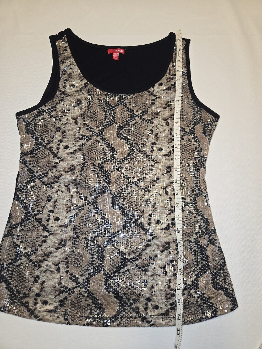 Bongo Python Print Sequined Tank - Picture 5 of 6